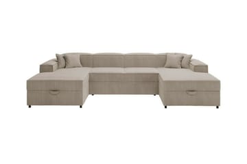 4-seters Hjørnesovesofa Knocklong - Beige - Møbler - Sofaer - Sovesofaer - Hjørnesovesofa
