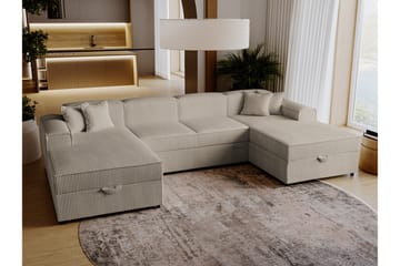 4-seters Hjørnesovesofa Knocklong - Beige - Møbler - Sofaer - Sovesofaer - Hjørnesovesofa