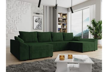 4-seters Hjørnesovesofa Midfeld - Mørkegrønn - Møbler - Sofaer - Sovesofaer - U sovesofa