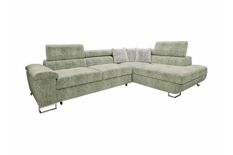 4-seters Hjørnesovesofa Reginia - Lysegrønn - Møbler - Sofaer - Sovesofaer - Langsgående sovesofa