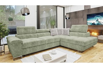 4-seters Hjørnesovesofa Reginia - Lysegrønn - Møbler - Sofaer - Sovesofaer - Langsgående sovesofa