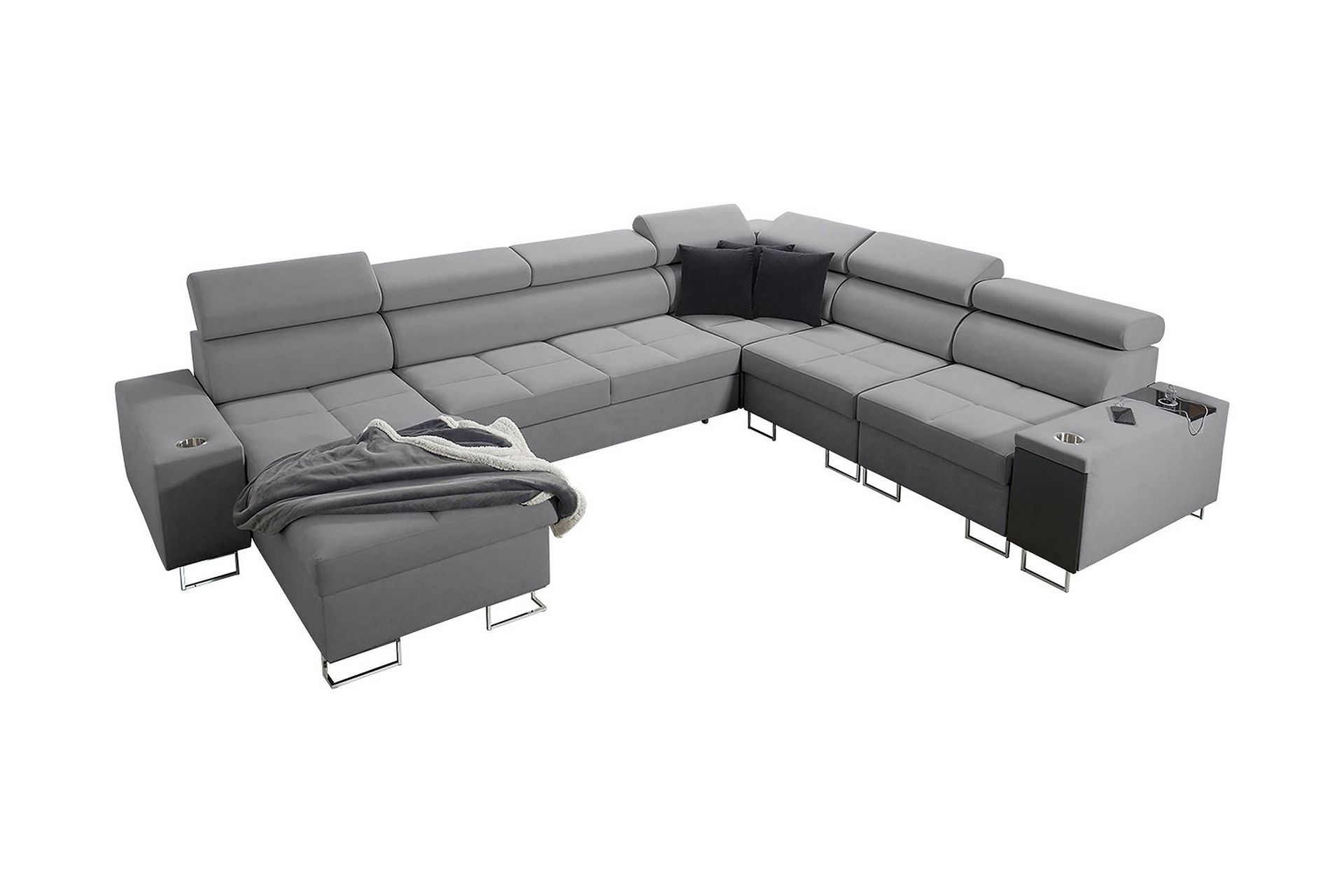 4-seters Hjørnesovesofa Torretta Venstre - Lysegrå - Møbler - Sofaer - Sovesofaer - Hjørnesovesofa