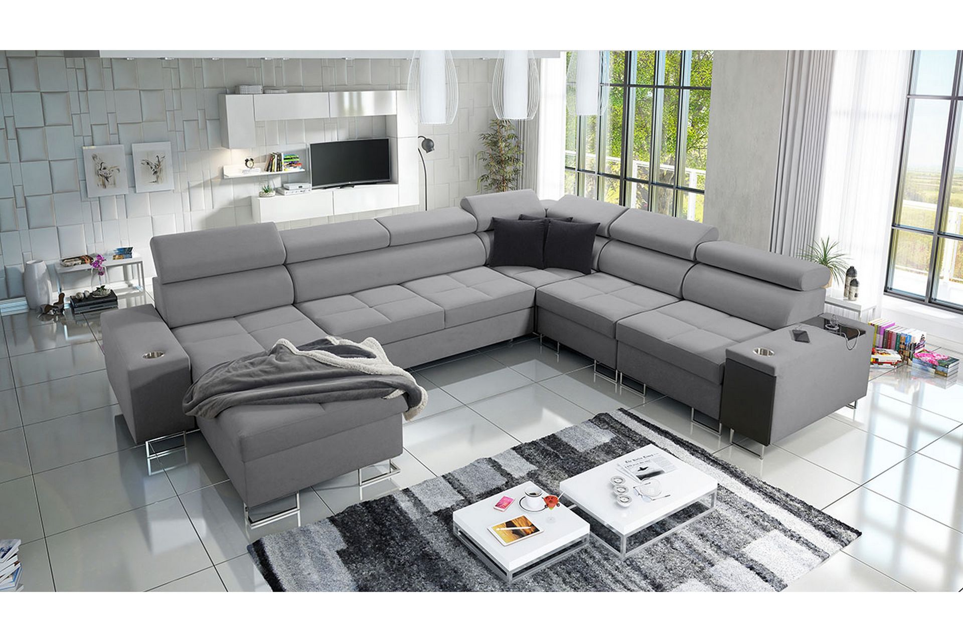 4-seters Hjørnesovesofa Torretta Venstre - Lysegrå - Møbler - Sofaer - Sovesofaer - Hjørnesovesofa