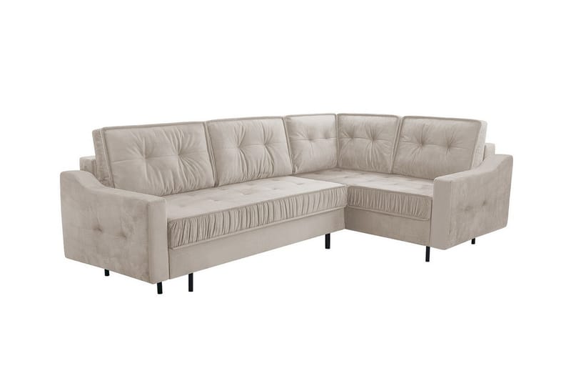 4-seters Hjørnesovesofa Tregaron - Beige - Hjørnesovesofa