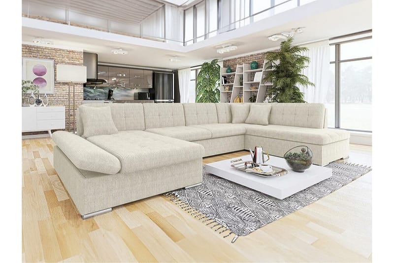 4-seters Hjørnesovesofa Zumar - Beige/Lys Beige - Hjørnesovesofa