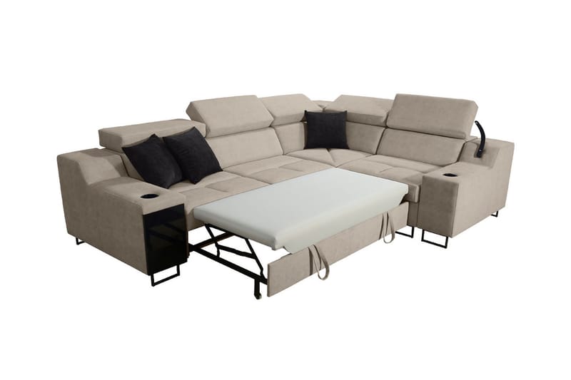 4-seters Sovesofa Høyre - Beige - Hjørnesovesofa