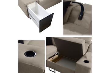 4-seters Sovesofa Høyre - Beige - Møbler - Sofaer - Sovesofaer - Hjørnesovesofa