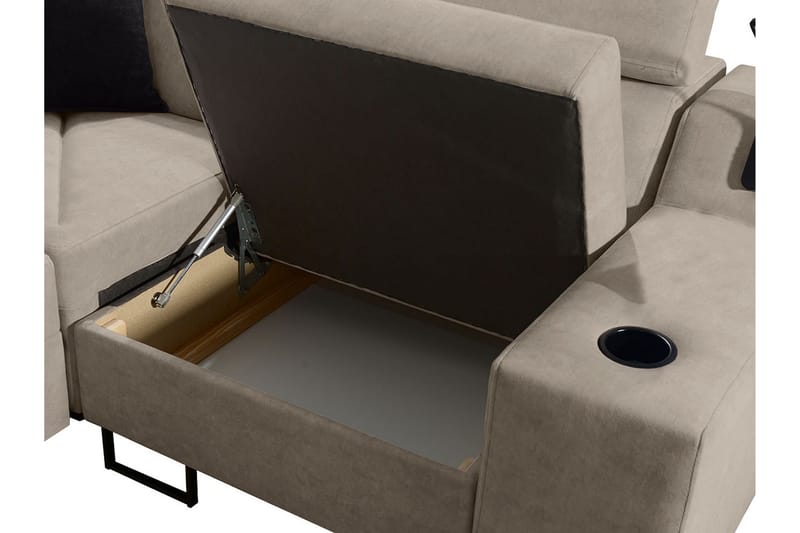 4-seters Sovesofa Høyre - Beige - Møbler - Sofaer - Sovesofaer - Hjørnesovesofa