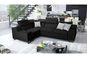 4-seters Sovesofa Venstre - Svart - Møbler - Sofaer - Sovesofaer - Hjørnesovesofa