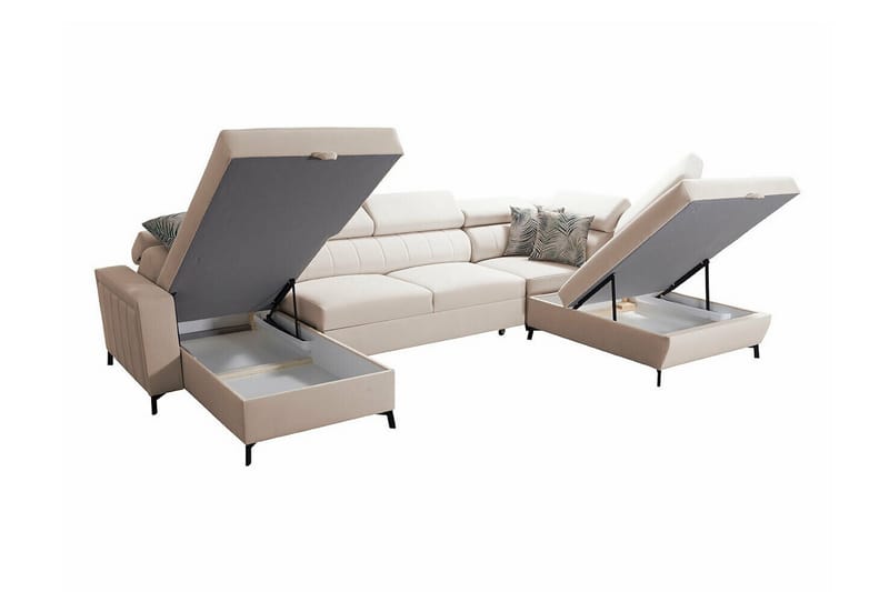 5-seters Hjørnesovesofa Galbally - Beige/Lys Beige - Hjørnesovesofa