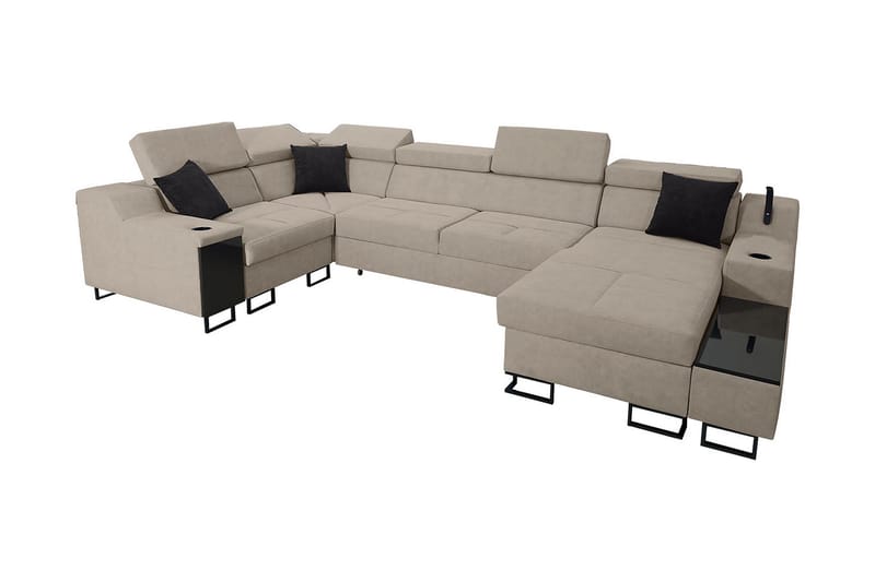 5-seters Sovesofa Høyre - Beige - Hjørnesovesofa