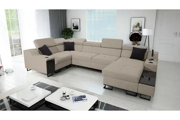 5-seters Sovesofa Høyre - Beige - Møbler - Sofaer - Sovesofaer - Hjørnesovesofa