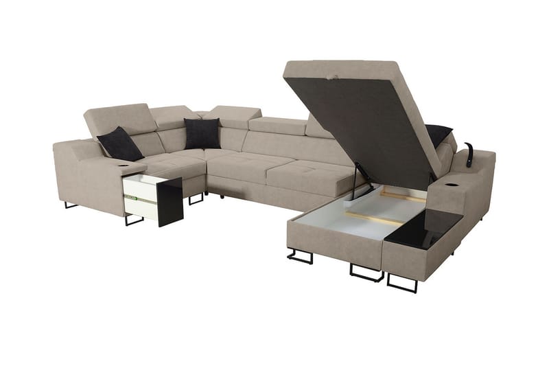 5-seters Sovesofa Høyre - Rosa - Møbler - Sofaer - Sovesofaer - Hjørnesovesofa