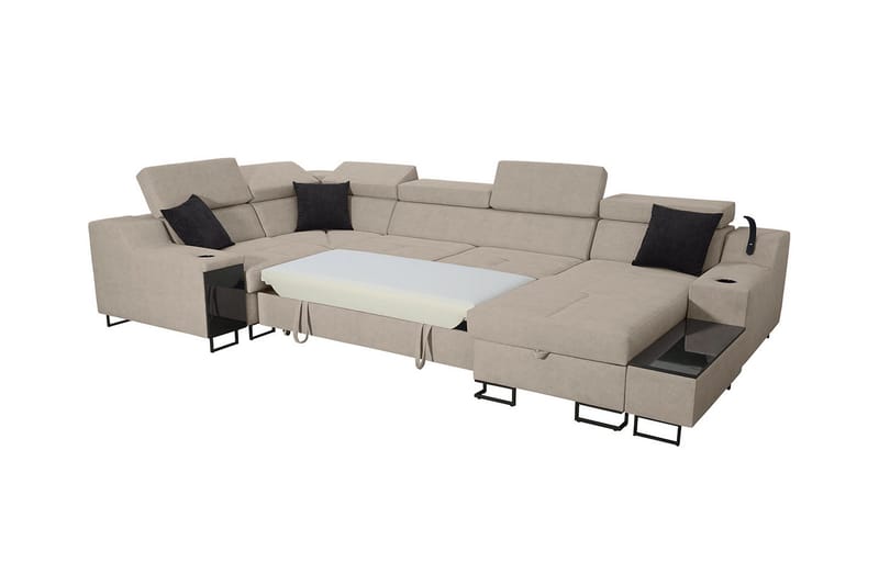 5-seters Sovesofa Høyre - Svart - Møbler - Sofaer - Sovesofaer - Hjørnesovesofa