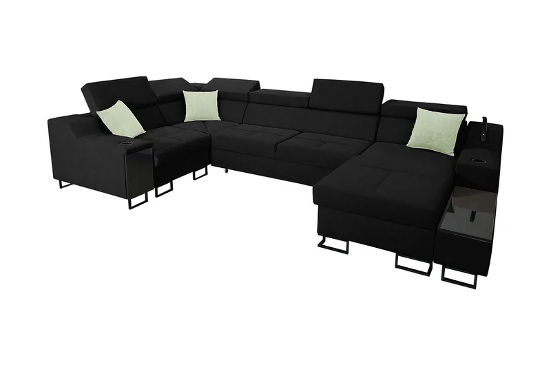 5-seters Sovesofa Høyre, Svart