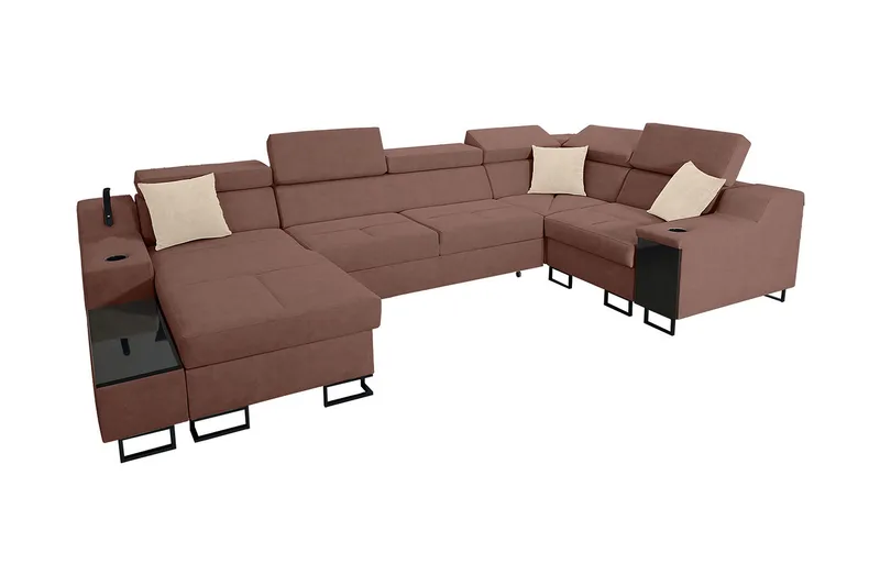 5-seters Sovesofa Venstre - Rosa - Møbler - Sofaer - Sovesofaer - Hjørnesovesofa