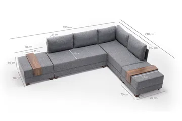 Algerie Hjørnesovesofa Høyre - Møbler - Sofaer - Sovesofaer - Hjørnesovesofa