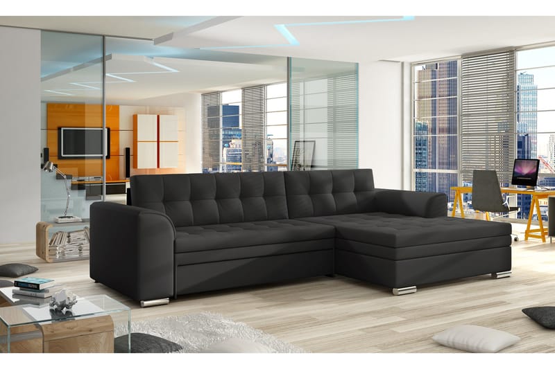 Amerikana Hjørnesovesofa med Divan, Svart