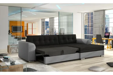 Amerikana Hjørnesovesofa med Divan - Svart - Møbler - Sofaer - Sovesofaer - Hjørnesovesofa