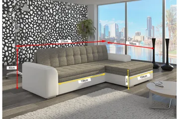 Amerikana Hjørnesovesofa med Divan - Svart - Møbler - Sofaer - Sovesofaer - Hjørnesovesofa