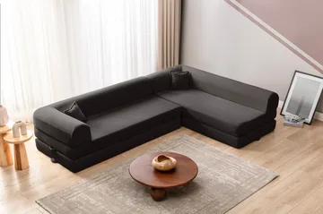 Hjørnesovesofa Atelier Del Sofa Legom Eco (280 x 90 x 25 cm) Antrasitt - Møbler - Sofaer - Sovesofaer - Langsgående sovesofa