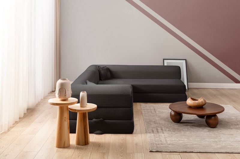 Hjørnesovesofa Atelier Del Sofa Legom Eco (280 x 90 x 25 cm) Antrasitt - Møbler - Sofaer - Sovesofaer - Langsgående sovesofa