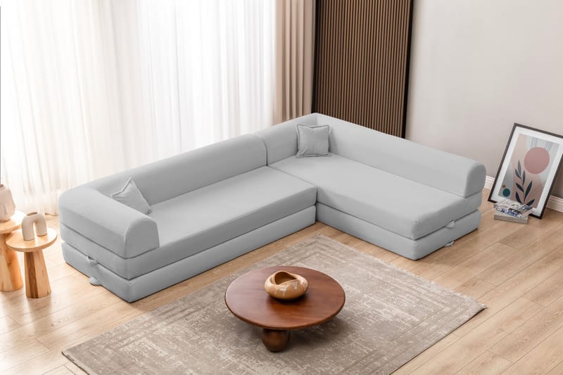 Hjørnesovesofa Atelier Del Sofa Legom Eco (280 x 90 x 25 cm) Lysegrå - Møbler - Sofaer - Sovesofaer - Langsgående sovesofa