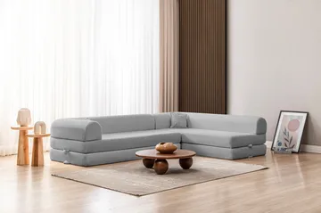 Hjørnesovesofa Atelier Del Sofa Legom Eco (280 x 90 x 25 cm) Lysegrå - Møbler - Sofaer - Sovesofaer - Langsgående sovesofa