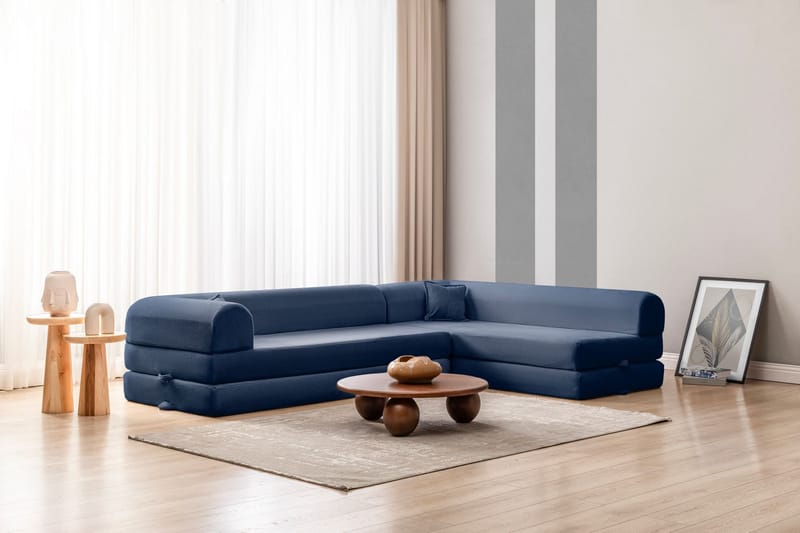 Hjørnesovesofa Atelier Del Sofa Legom Eco (280 x 90 x 25 cm) Marineblå - Møbler - Sofaer - Sovesofaer - Langsgående sovesofa