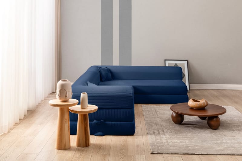Hjørnesovesofa Atelier Del Sofa Legom Eco (280 x 90 x 25 cm) Marineblå - Møbler - Sofaer - Sovesofaer - Langsgående sovesofa