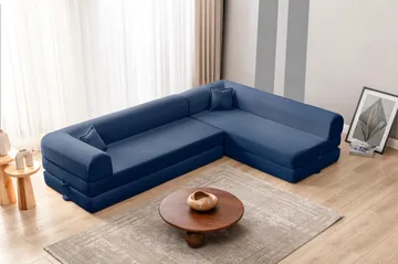 Hjørnesovesofa Atelier Del Sofa Legom Eco (280 x 90 x 25 cm) Marineblå - Møbler - Sofaer - Sovesofaer - Langsgående sovesofa