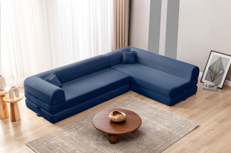 Hjørnesovesofa Atelier Del Sofa Legom Eco (280 x 90 x 25 cm) Marineblå - Møbler - Sofaer - Sovesofaer - Langsgående sovesofa