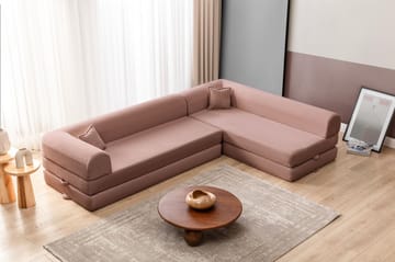 Hjørnesovesofa Atelier Del Sofa Legom Eco (280 x 90 x 25 cm) Rosa - Møbler - Sofaer - Sovesofaer - Hjørnesovesofa