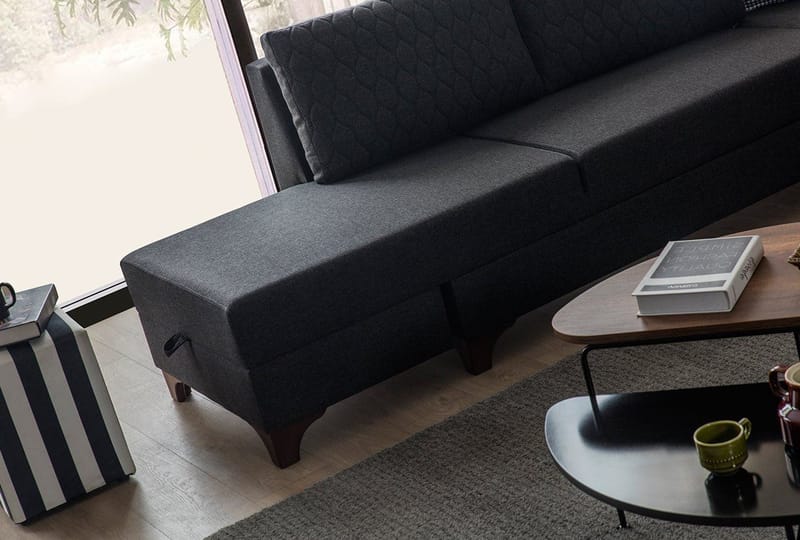 Hjørnesovesofa Atelier Del Sofa Loft Venstre (230 x 90 x 150 cm) Antrasitt - Antrasitt - Møbler - Sofaer - Sovesofaer - Hjørnesovesofa