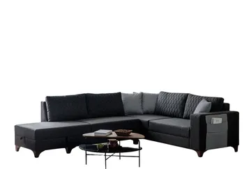 Hjørnesovesofa Atelier Del Sofa Loft Venstre (230 x 90 x 150 cm) Antrasitt - Antrasitt - Møbler - Sofaer - Sovesofaer - Hjørnesovesofa