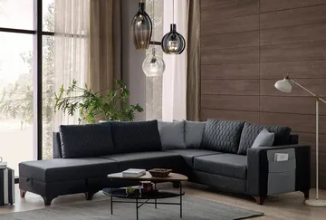 Hjørnesovesofa Atelier Del Sofa Loft Venstre (230 x 90 x 150 cm) Antrasitt - Antrasitt - Møbler - Sofaer - Sovesofaer - Hjørnesovesofa