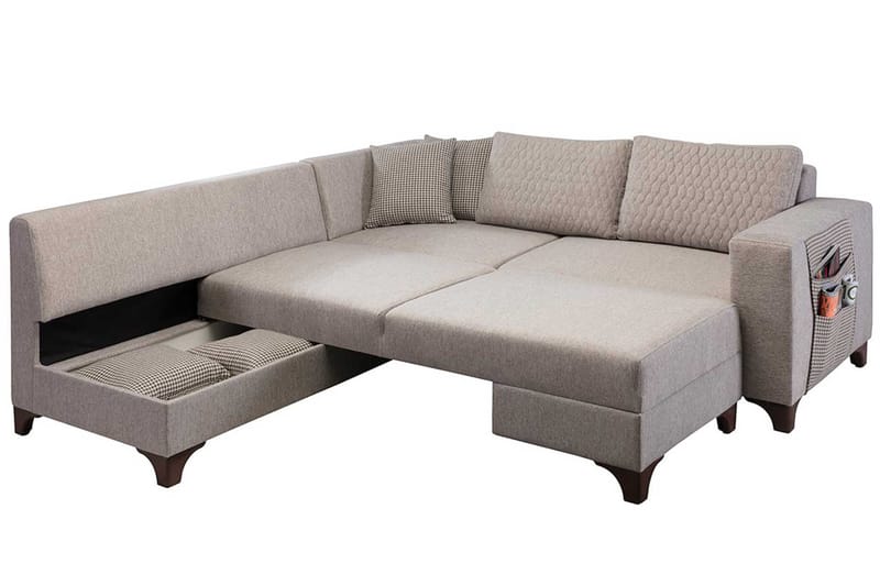 Hjørnesovesofa Atelier Del Sofa Loft Venstre (230 x 90 x 150 cm) Krem - Krem - Møbler - Sofaer - Sovesofaer - Hjørnesovesofa