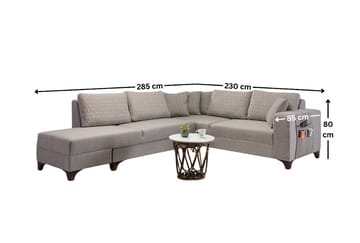 Hjørnesovesofa Atelier Del Sofa Loft Venstre (230 x 90 x 150 cm) Krem - Krem - Møbler - Sofaer - Sovesofaer - Hjørnesovesofa