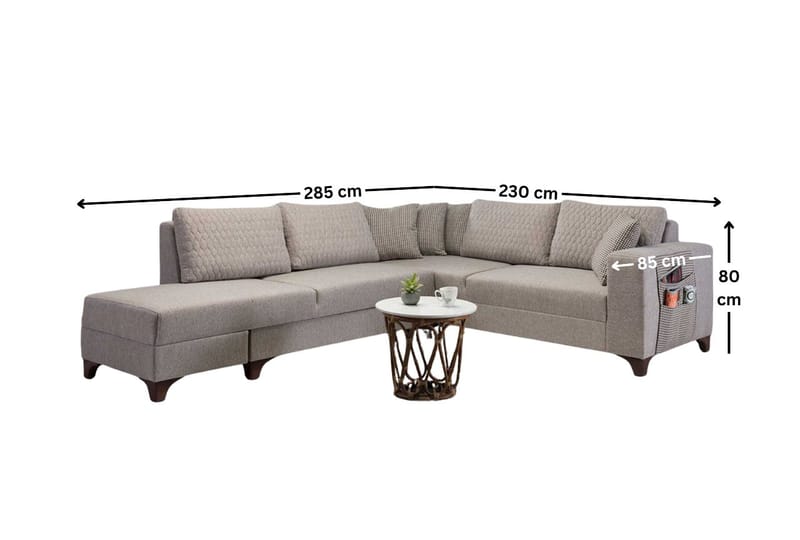 Hjørnesovesofa Atelier Del Sofa Loft Venstre (230 x 90 x 150 cm) Krem - Krem - Møbler - Sofaer - Sovesofaer - Hjørnesovesofa