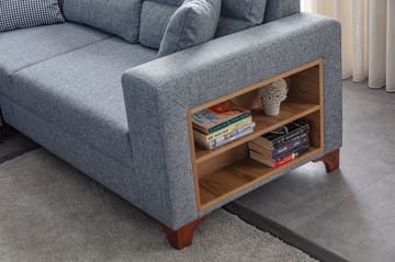 Hjørnesovesofa Atelier Del Sofa T-Loft Høyre (230 x 90 x 150 cm) Grå - Grå - Møbler - Sofaer - Sovesofaer - Hjørnesovesofa