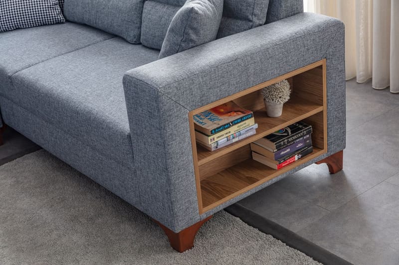 Hjørnesovesofa Atelier Del Sofa T-Loft Høyre (230 x 90 x 150 cm) Grå - Grå - Møbler - Sofaer - Sovesofaer - Hjørnesovesofa