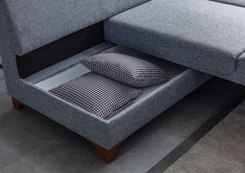 Hjørnesovesofa Atelier Del Sofa T-Loft Høyre (230 x 90 x 150 cm) Grå - Grå - Møbler - Sofaer - Sovesofaer - Hjørnesovesofa