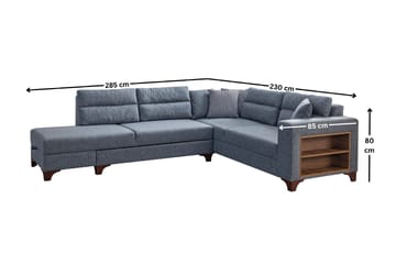 Hjørnesovesofa Atelier Del Sofa T-Loft Høyre (230 x 90 x 150 cm) Grå - Grå - Møbler - Sofaer - Sovesofaer - Hjørnesovesofa