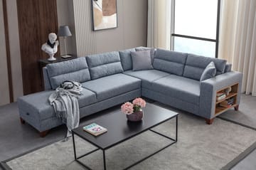 Hjørnesovesofa Atelier Del Sofa T-Loft Høyre (230 x 90 x 150 cm) Grå - Grå - Møbler - Sofaer - Sovesofaer - Hjørnesovesofa