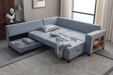 Hjørnesovesofa Atelier Del Sofa T-Loft Høyre (230 x 90 x 150 cm) Grå - Grå - Møbler - Sofaer - Sovesofaer - Hjørnesovesofa
