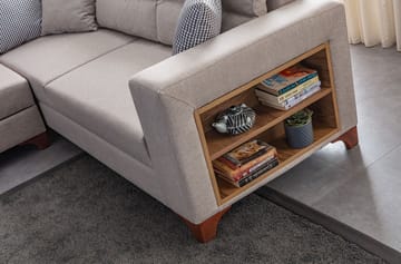 Hjørnesovesofa Atelier Del Sofa T-Loft Høyre (230 x 90 x 150 cm) Krem - Krem - Møbler - Sofaer - Sovesofaer - Hjørnesovesofa