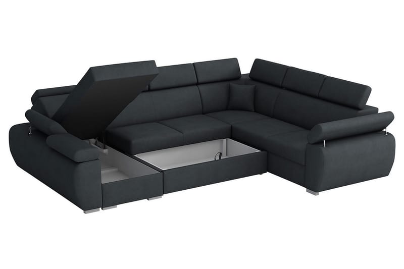 Boston Hjørnesofa Høyre - Svart - Møbler - Sofaer - Sovesofaer - Hjørnesovesofa