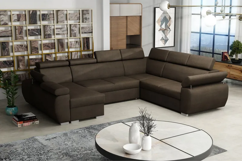 Boston Hjørnesofa Venstre - Brun - Møbler - Sofaer - Sovesofaer - Hjørnesovesofa