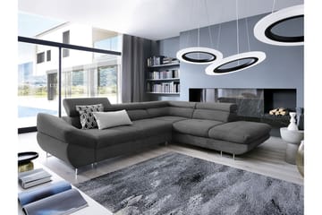 Hjørnesovesofa Brassington - Mørkegrå - Møbler - Sofaer - Sovesofaer - Sovesofa divan