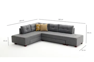 Brunei Hjørnesofa Venstre - Møbler - Sofaer - Sovesofaer - Hjørnesovesofa